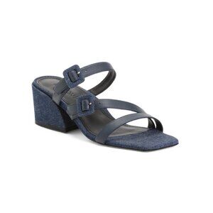 MARION PARKE Navy Made In Brazil Leather Cleo 50 Sandals